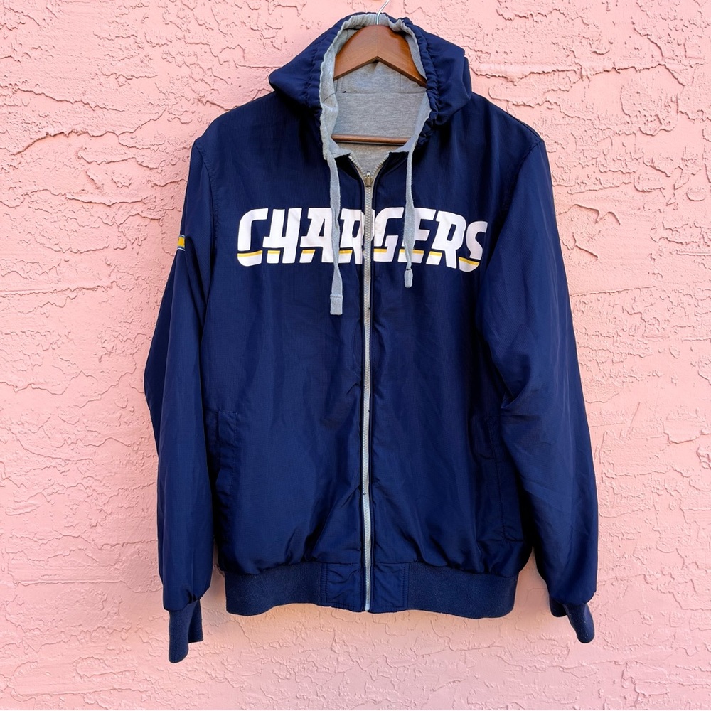 NFL Chargers Reversible Jacket with Hood AFC Size Medium Unisex